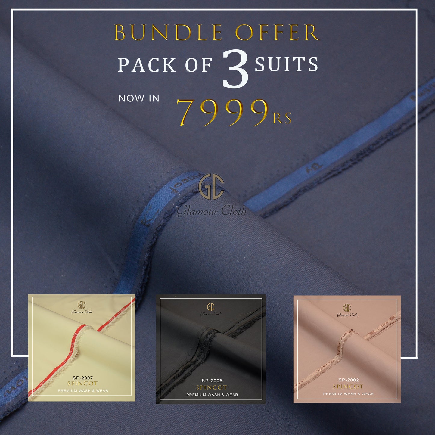 Spincot Winter Wash & Wear (PACK OF 3 SUITS) DEAL SP-56 Glamourcloth.com