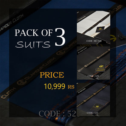 Mizaj Premium Cotton (PACK OF 3 SUITS) DEAL 10