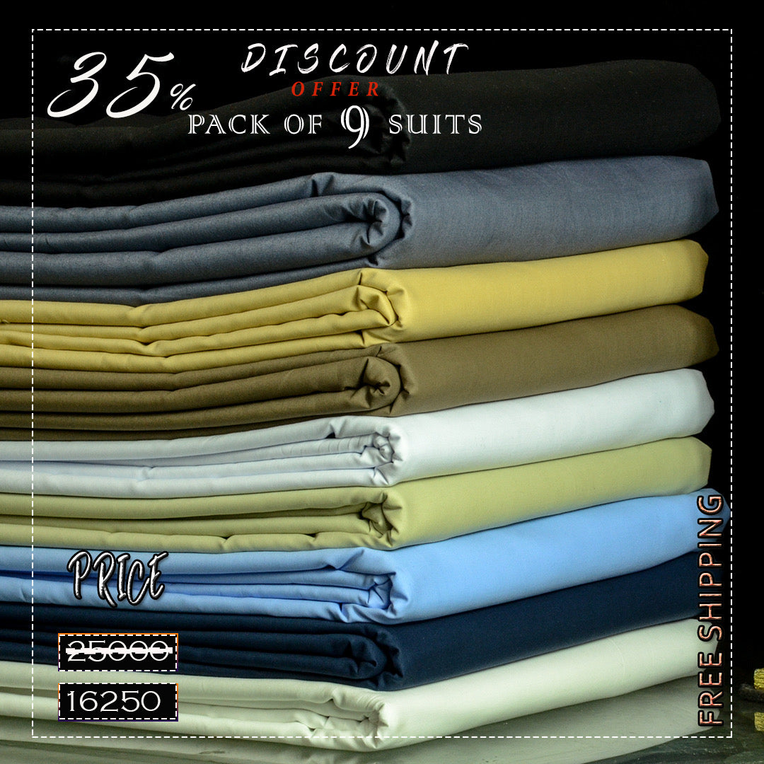 PIMA GOLD COTTON  (PACK OF 9 SUITS) DEAL C01